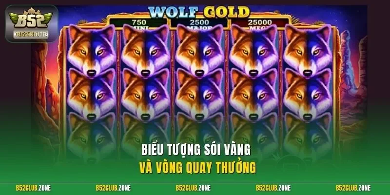 Biểu tượng sói vàng và vòng quay thưởng